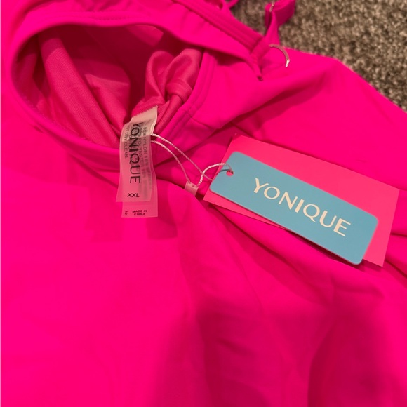 Yonique Pink Tankini Swim Top - Picture 2 of 4